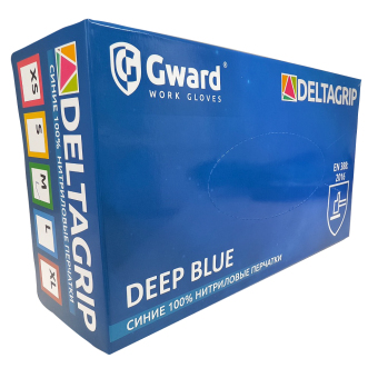 GWARD DELTAGRIP Deep Blue Перчатки нитриловые неопудренные, синего цвета